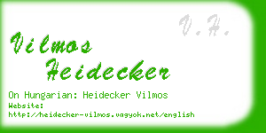 vilmos heidecker business card